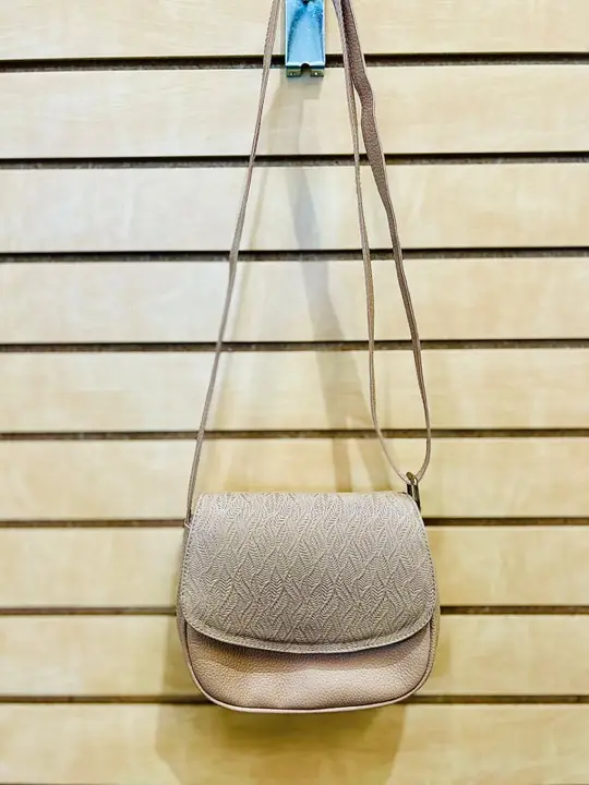 Taupe woven leather crossbody bag
